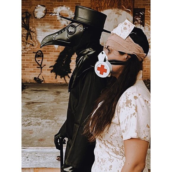 Black Plague Halloween or BDSM Doctor Mask - Picture 3 of 7